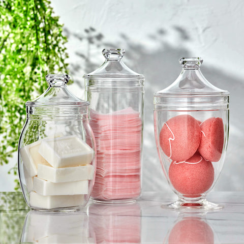 Amazing Abby jars filled with colorful candy for eye-catching buffet presentation