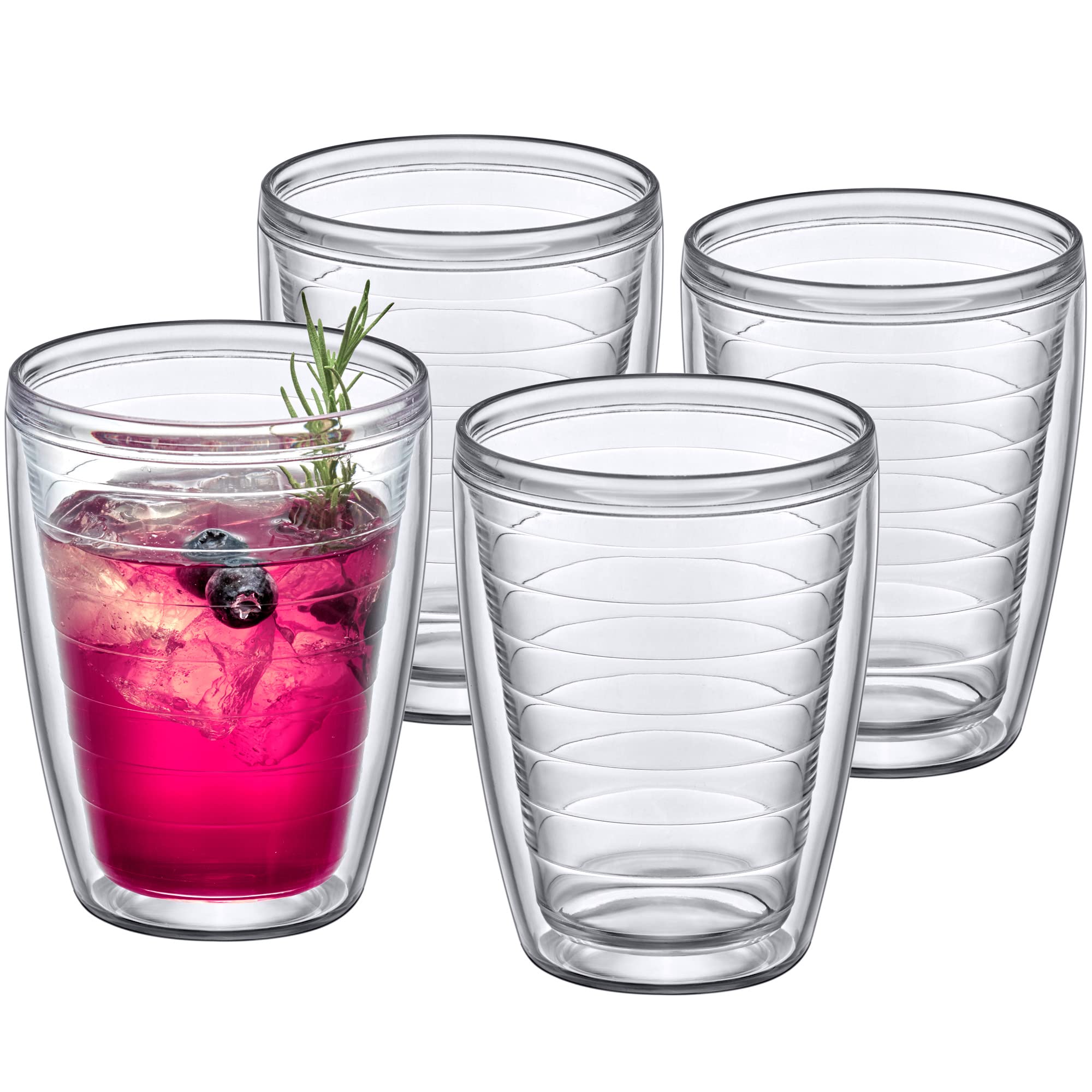 Amazing Abby clear front view of 16oz tumbler showing sleek modern shape and presentation benefit