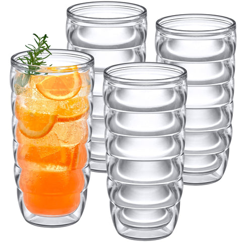 Amazing Abby front view showing four clear tumblers and polished finish for elegant serving