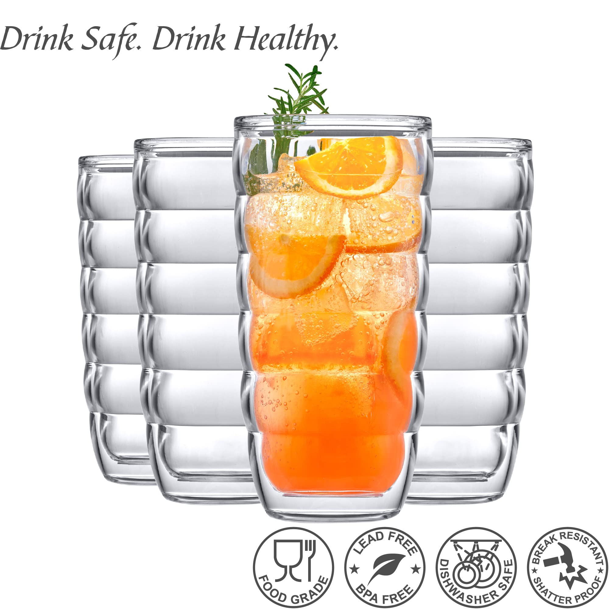 Amazing Abby tumblers in outdoor patio scene showing shatter-proof convenience