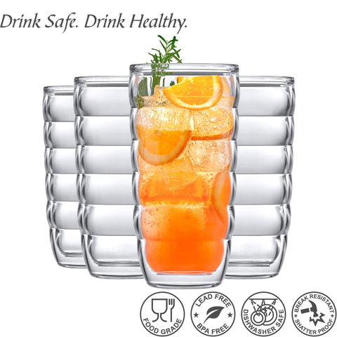 Amazing Abby tumblers in outdoor patio scene showing shatter-proof convenience