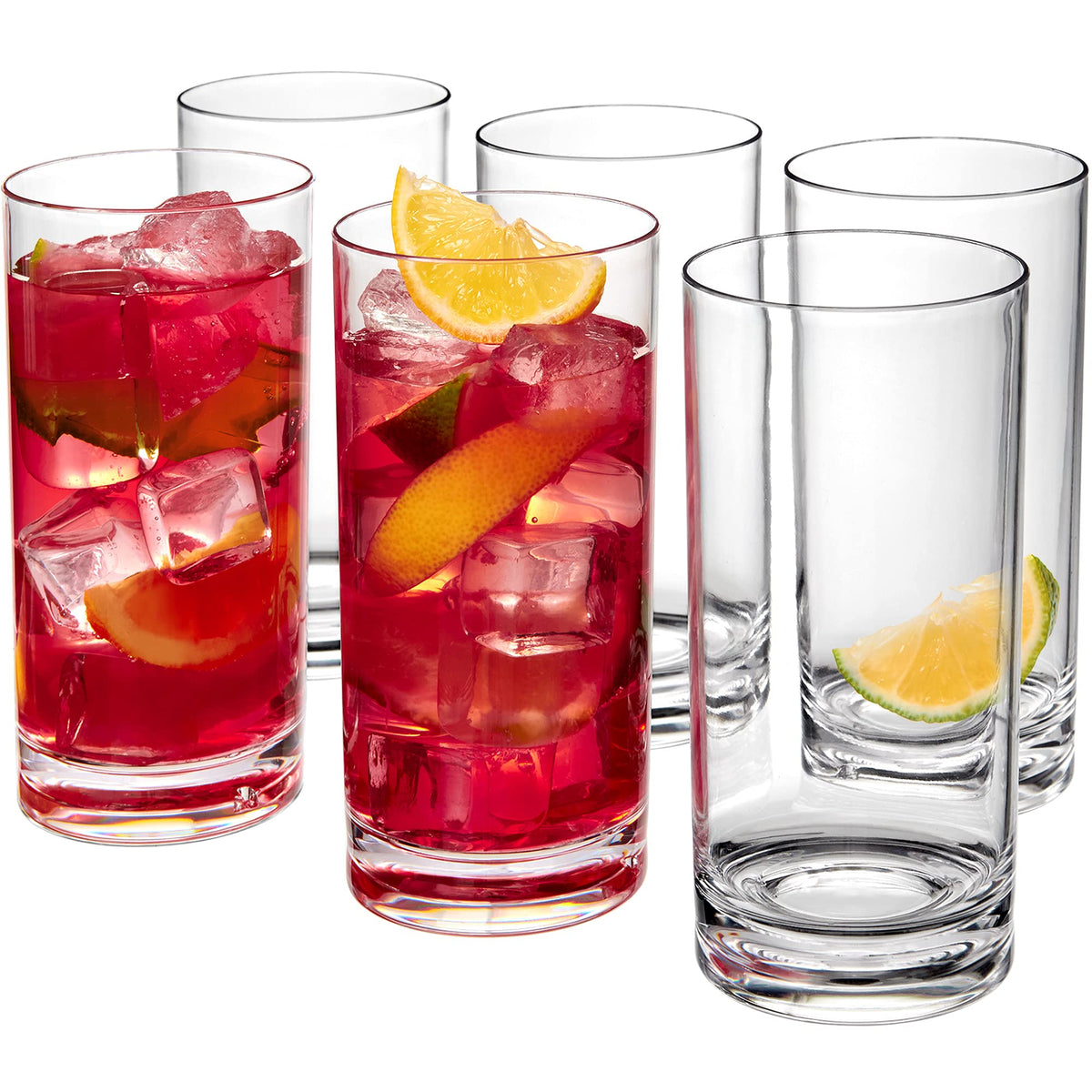 Amazing Abby front view packaging showing six clear tumblers and convenience