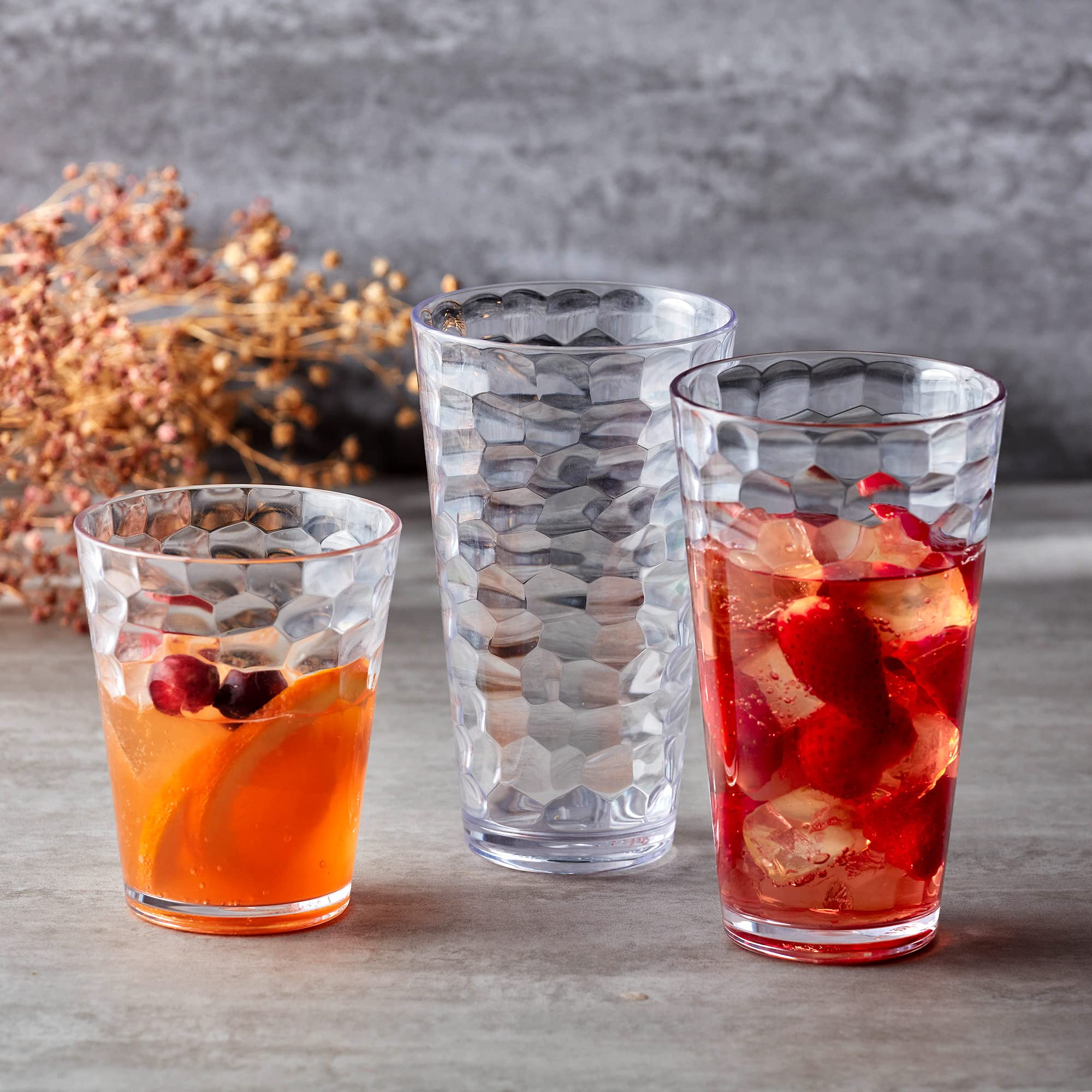 Amazing Abby tumbler filled with iced tea demonstrating large 24oz capacity and visual appeal