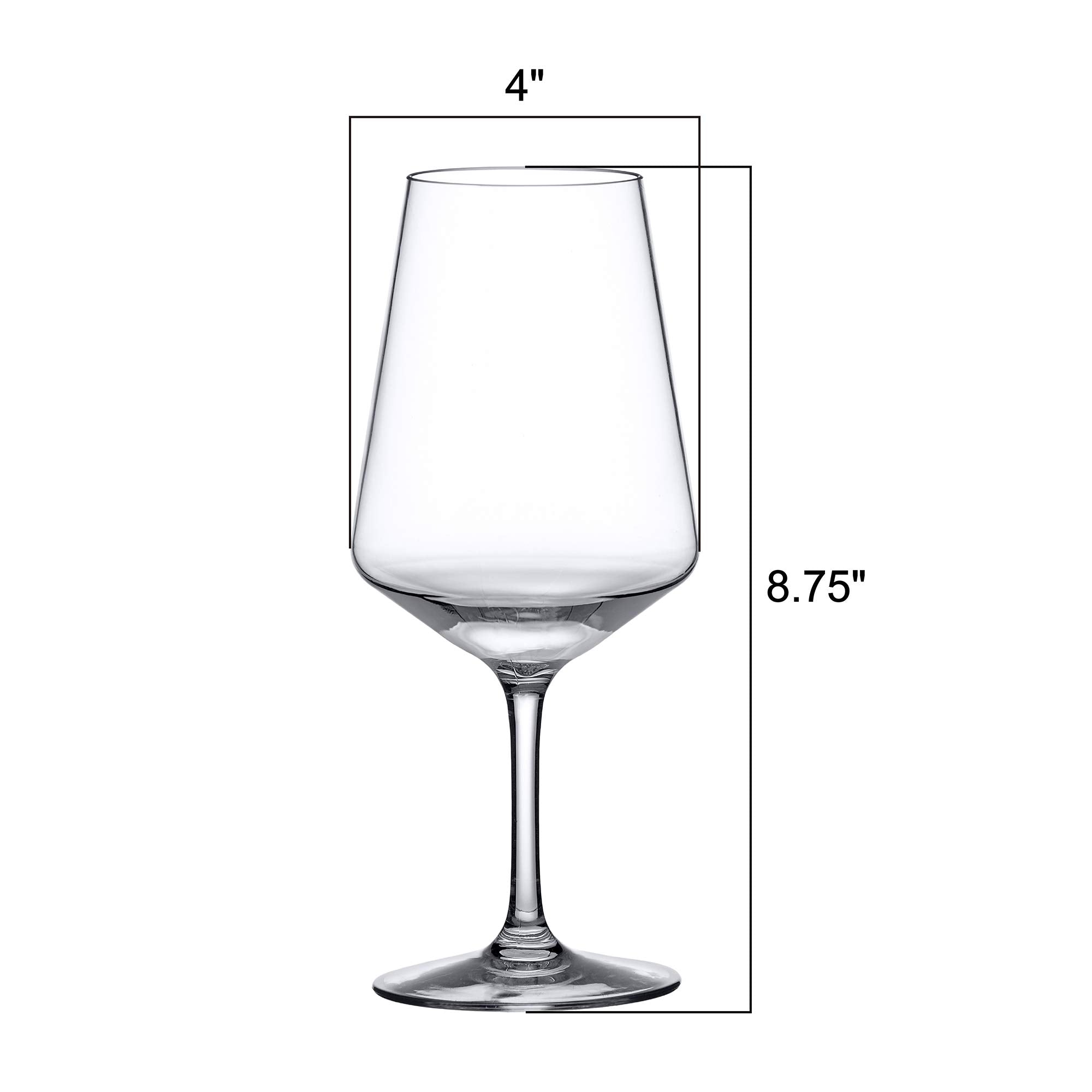 Amazing Abby Sherry glass next to a hand to show 20-ounce scale and lightweight portability
