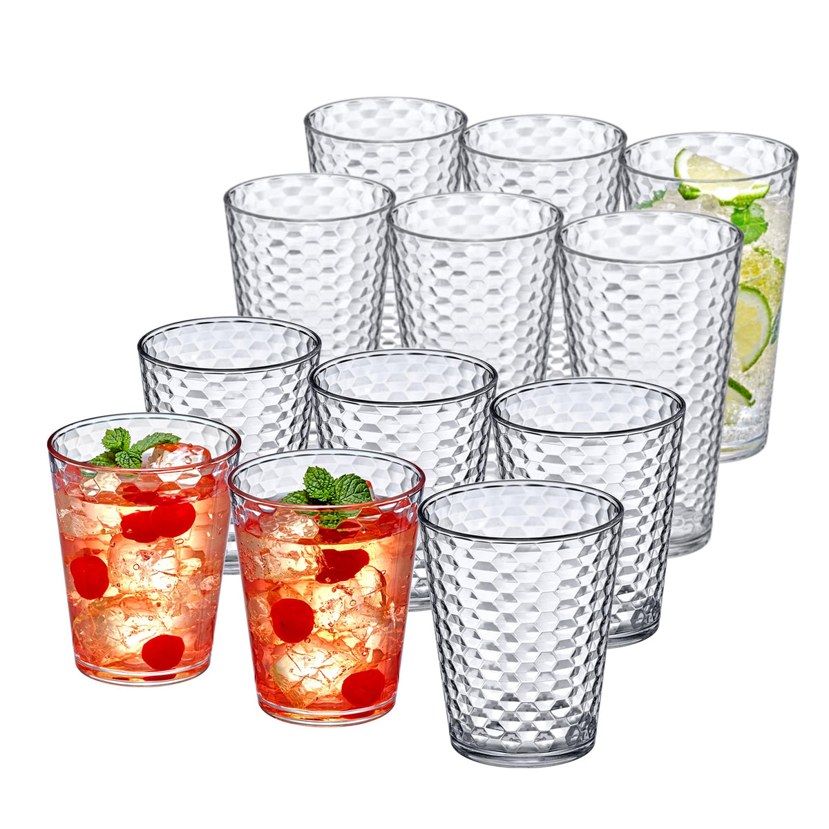 Amazing Abby front view showing clear tumblers and stylish presentation benefit