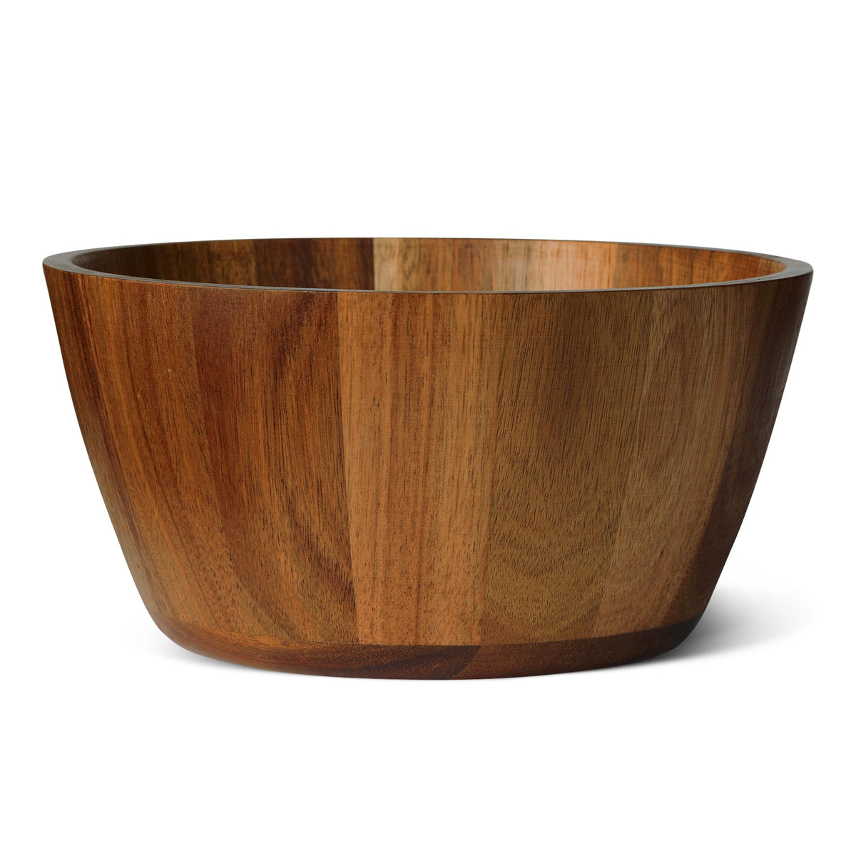 Amazon Basics acacia wood bowl front view showing warm finish and serving readiness