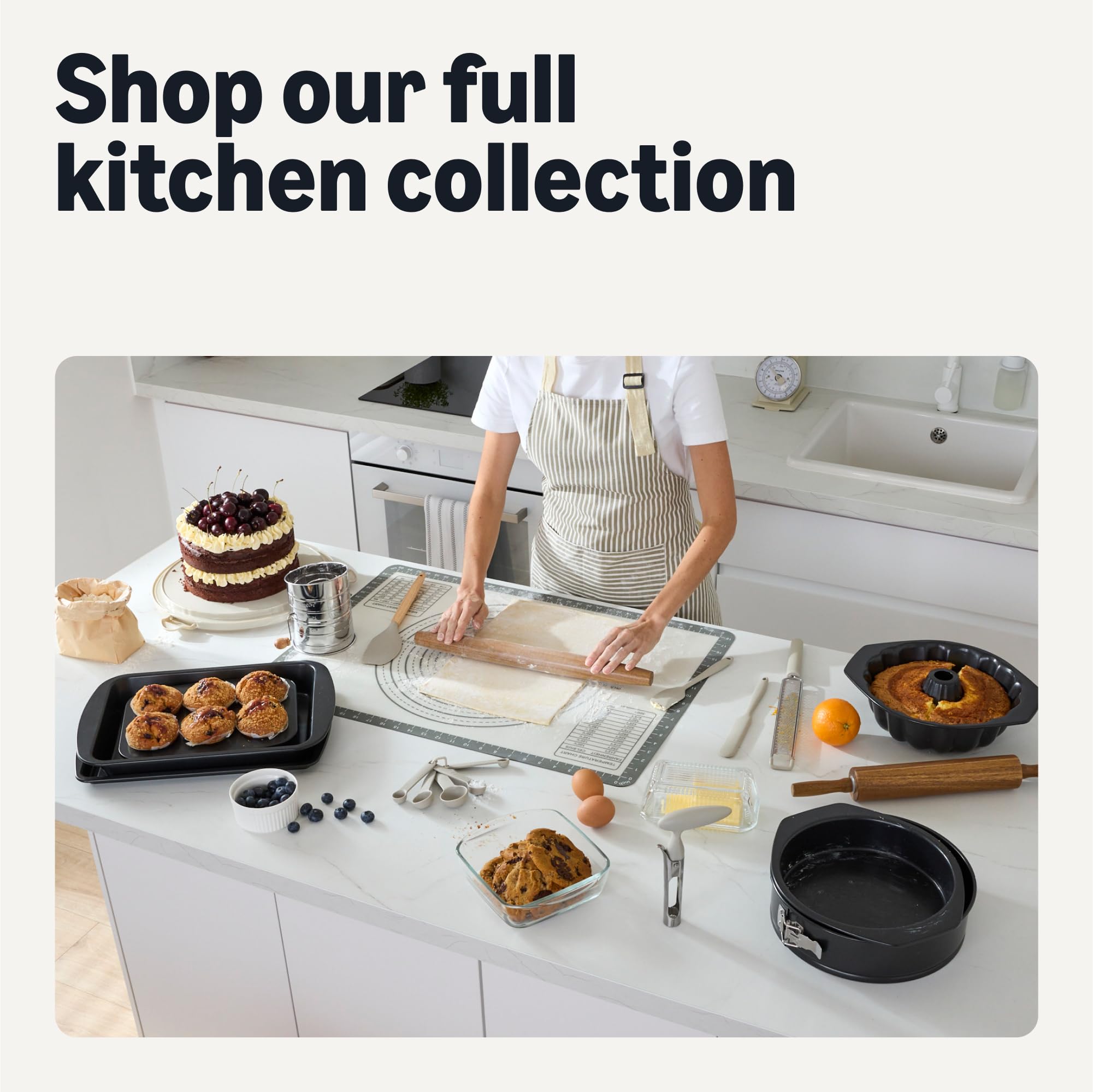 Amazon Basics baking sheet on kitchen counter ready for everyday cooking