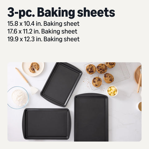 Amazon Basics sheets stacked to save cabinet space for organized storage
