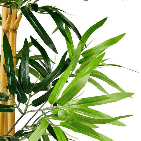 Amazon Basics artificial bamboo styled in living room adding low-maintenance greenery