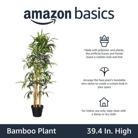 Amazon Basics close-up of bamboo leaves and bendable stems showing realistic texture