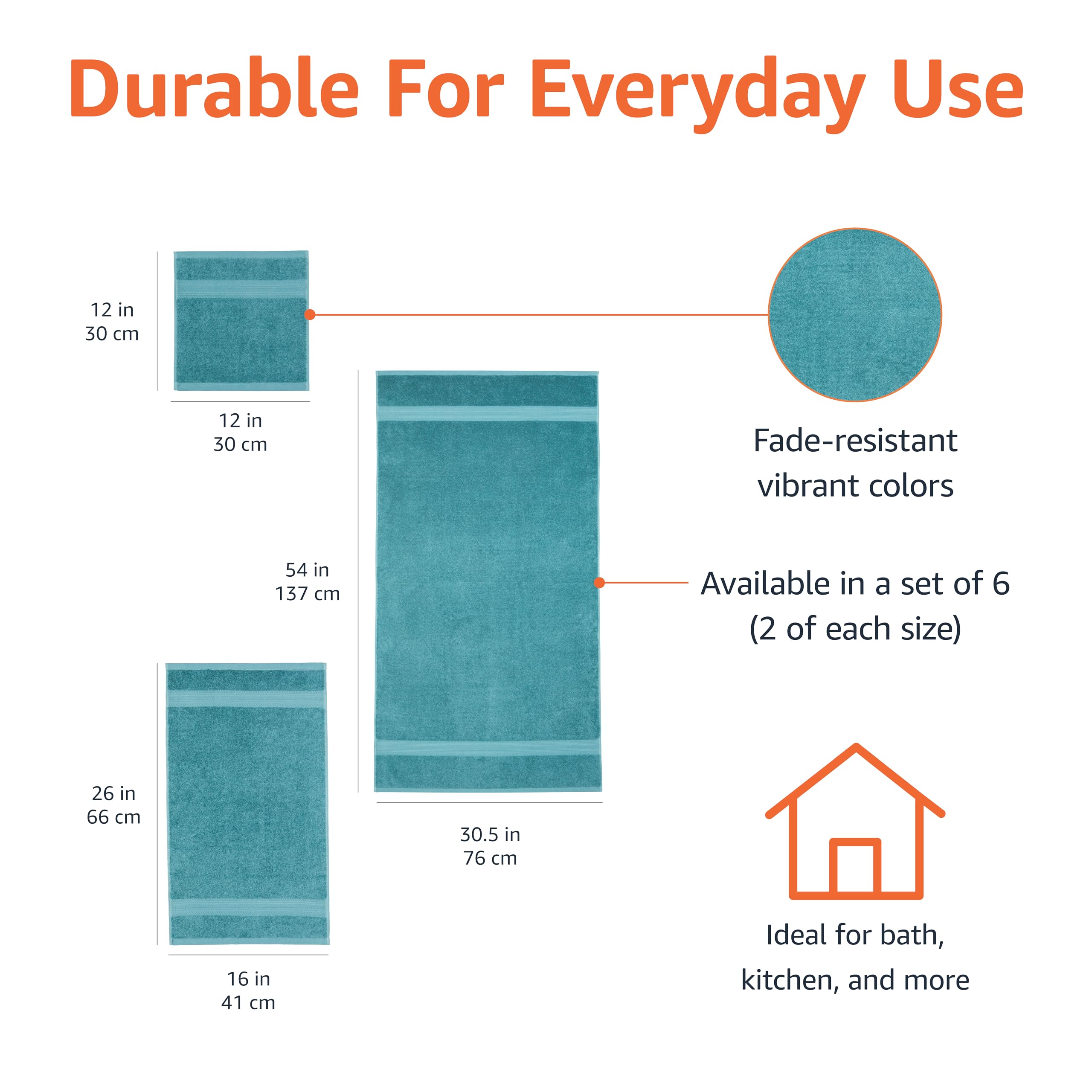 Amazon Basics bath towel draped on user showing coverage and comfort