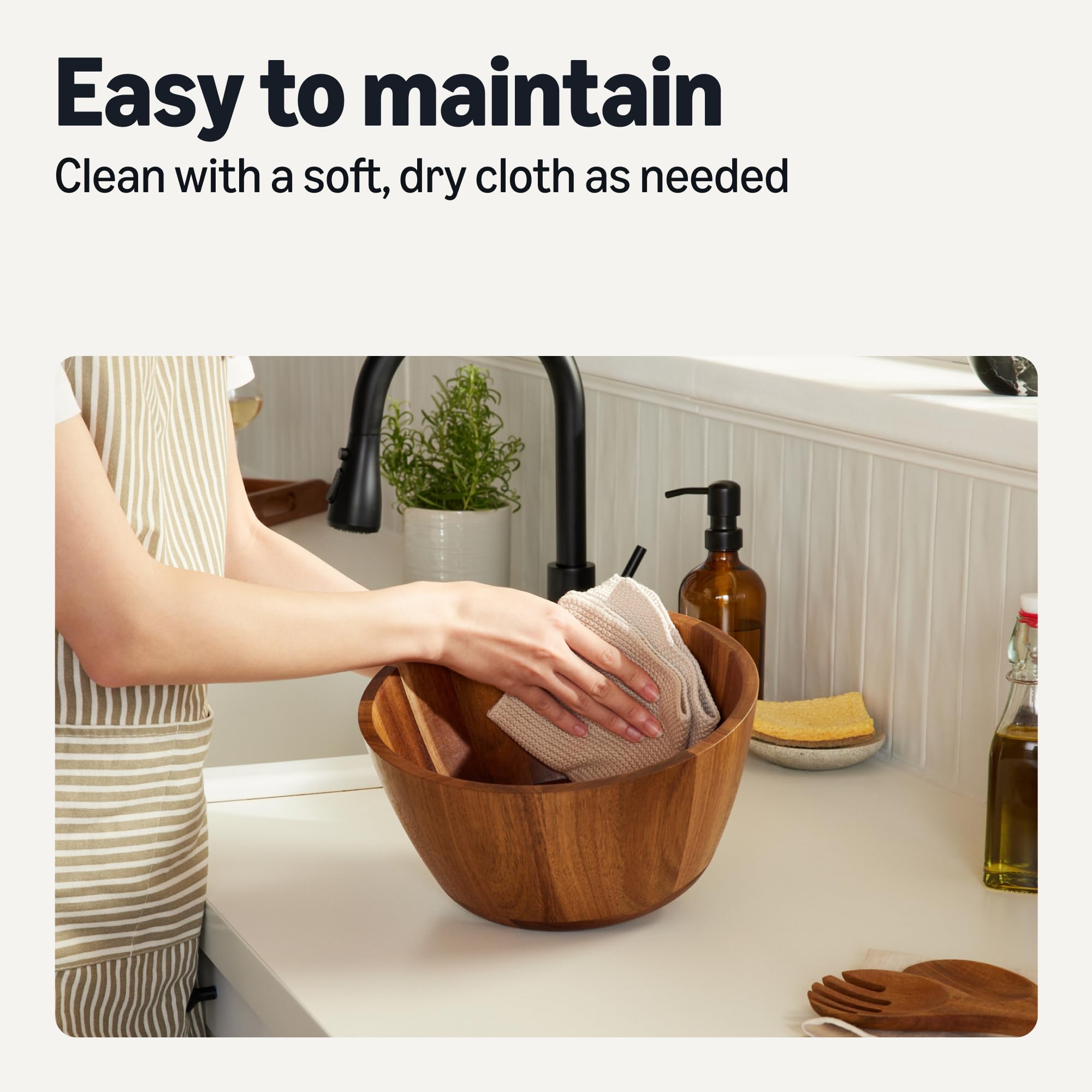 Amazon Basics bowl styled on dining table as rustic centerpiece for gatherings