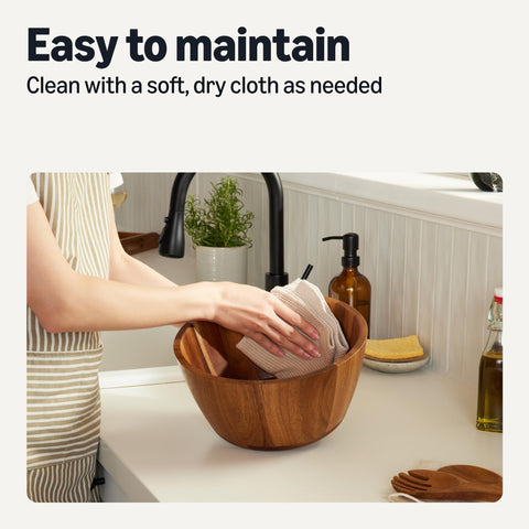 Amazon Basics bowl styled on dining table as rustic centerpiece for gatherings