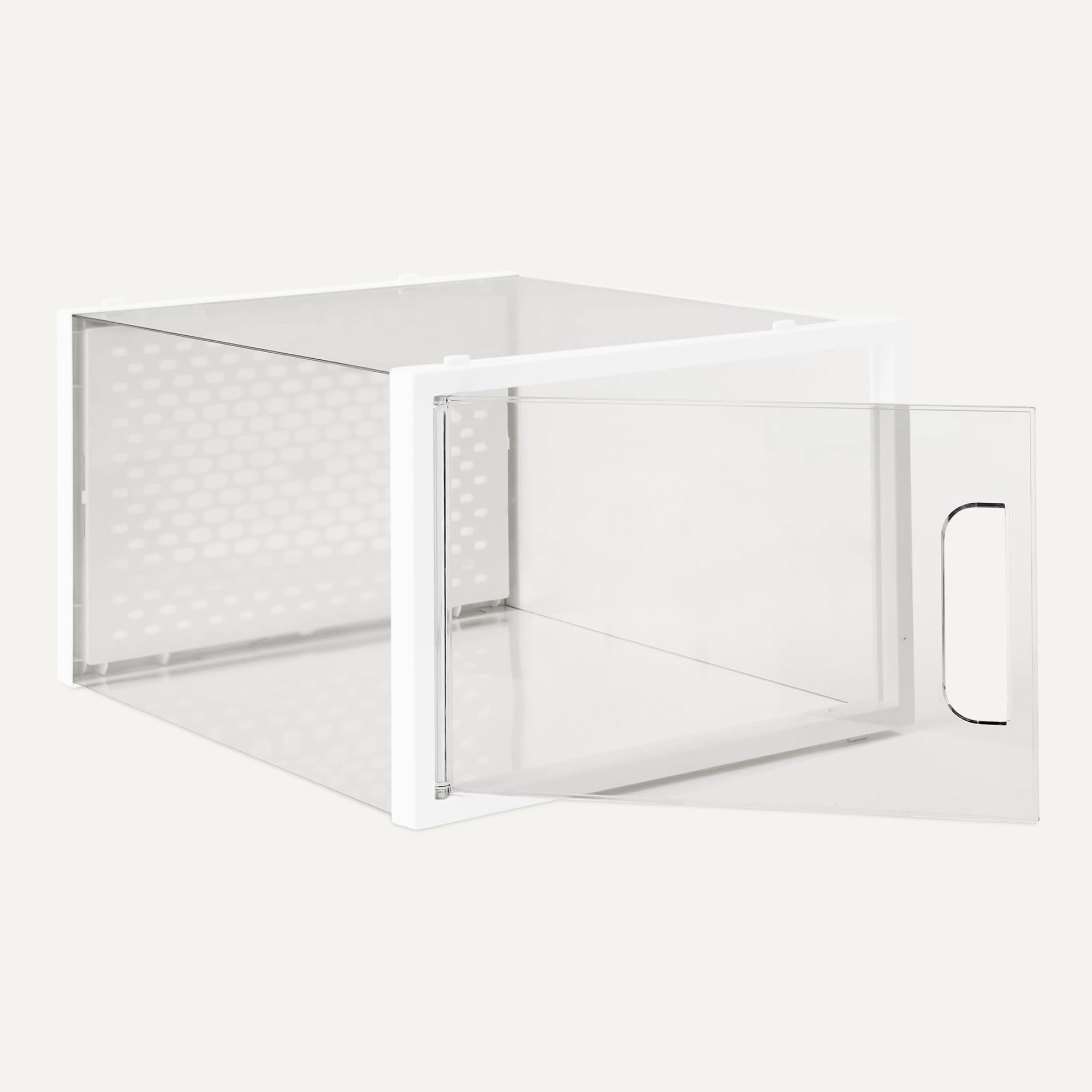 amazon basics stacked boxes in closet saving space and boosting visibility