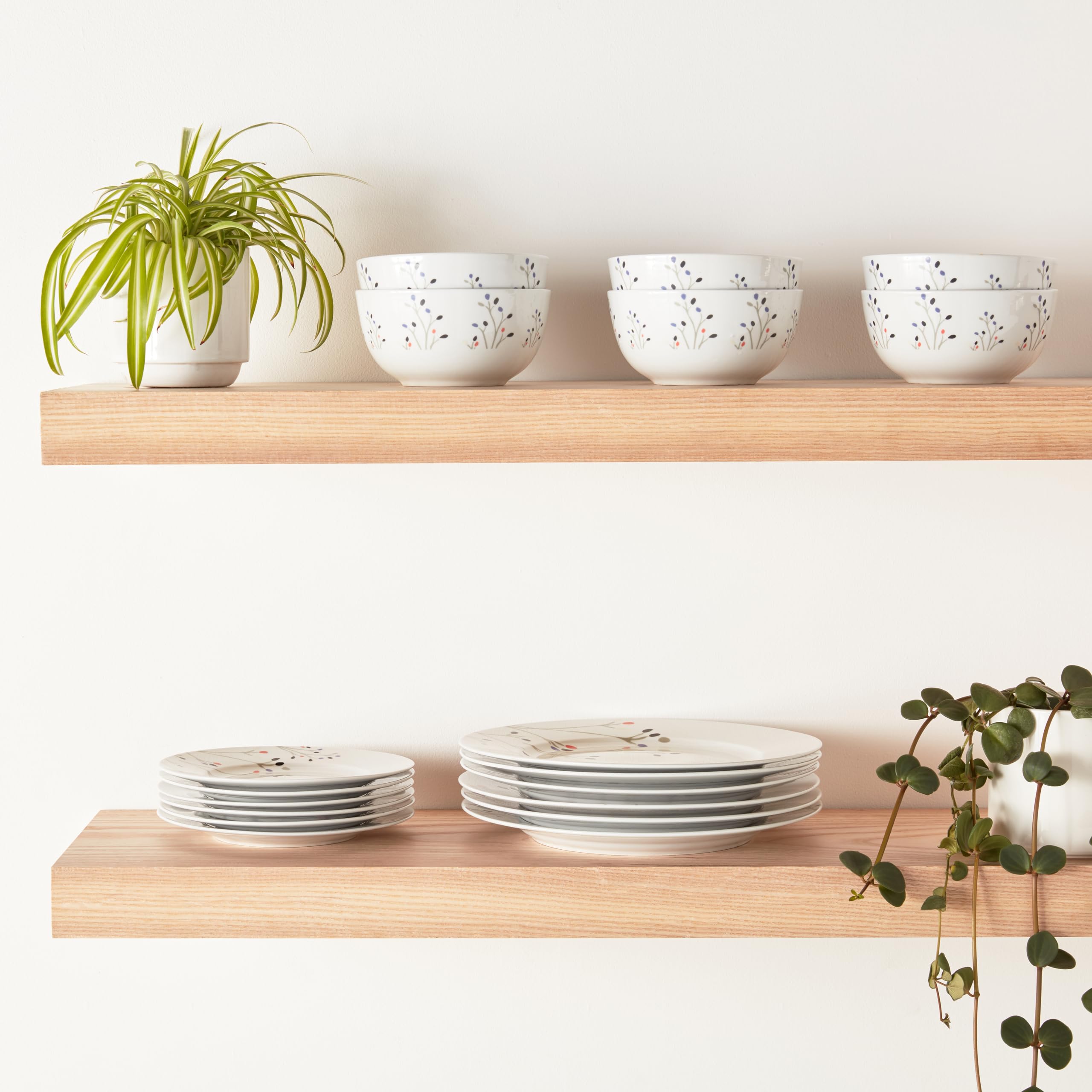 Amazon Basics close-up of Branches porcelain texture showing durable smooth finish and elegant detail