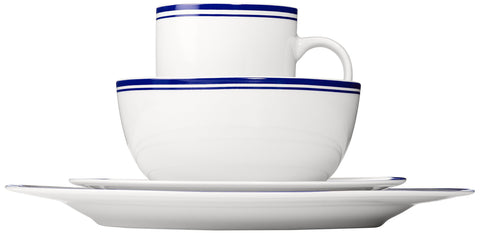 Amazon Basics stacked plates and bowls showing scale and benefit: space-saving storage