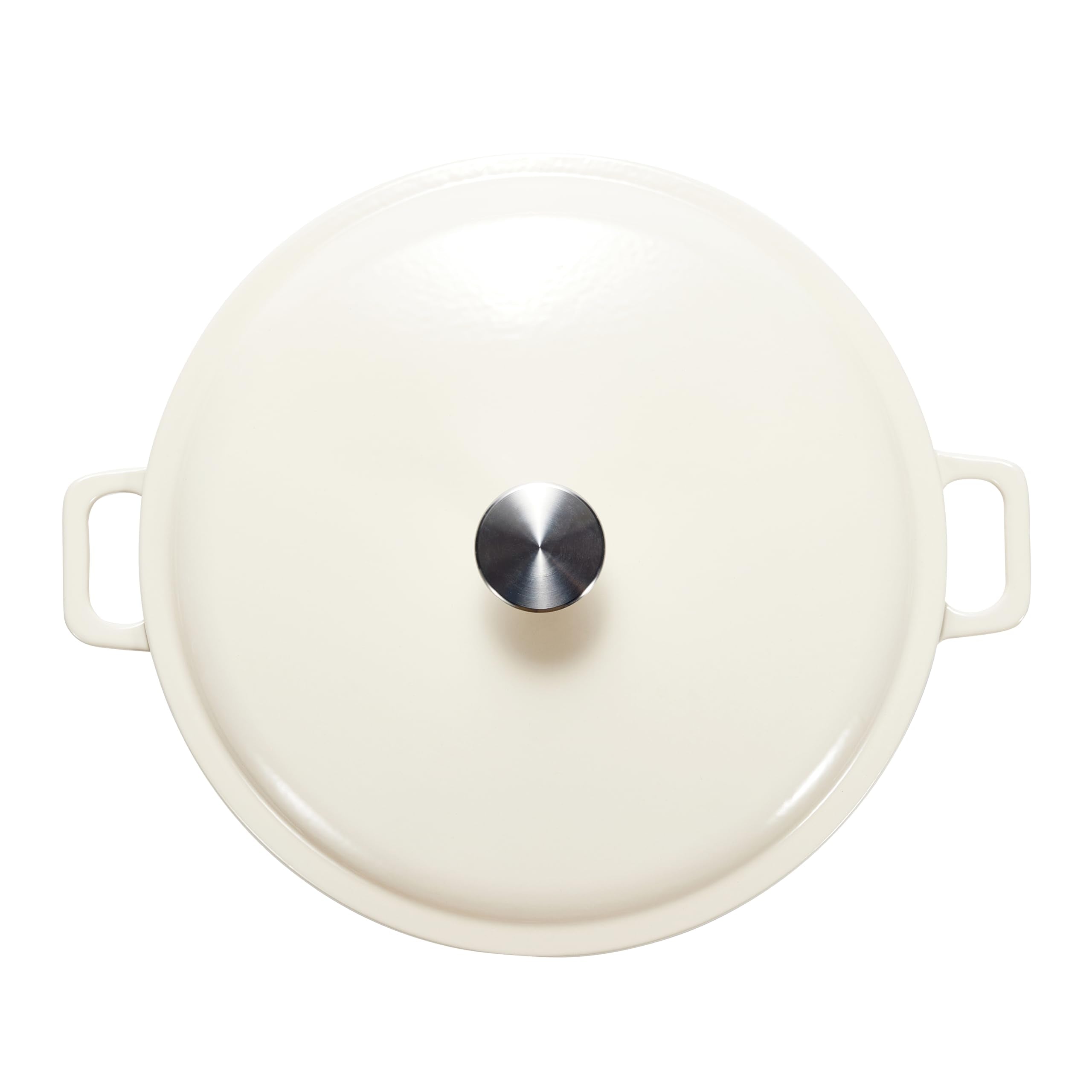 Amazon Basics casserole lid and loop handles shown for safe transport benefit