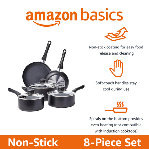 Amazon Basics ceramic nonstick interior close-up shows smooth surface for easy food release
