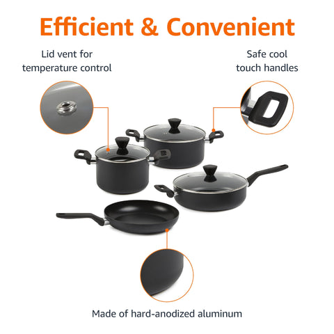 Amazon Basics close-up of nonstick surface for easy food release