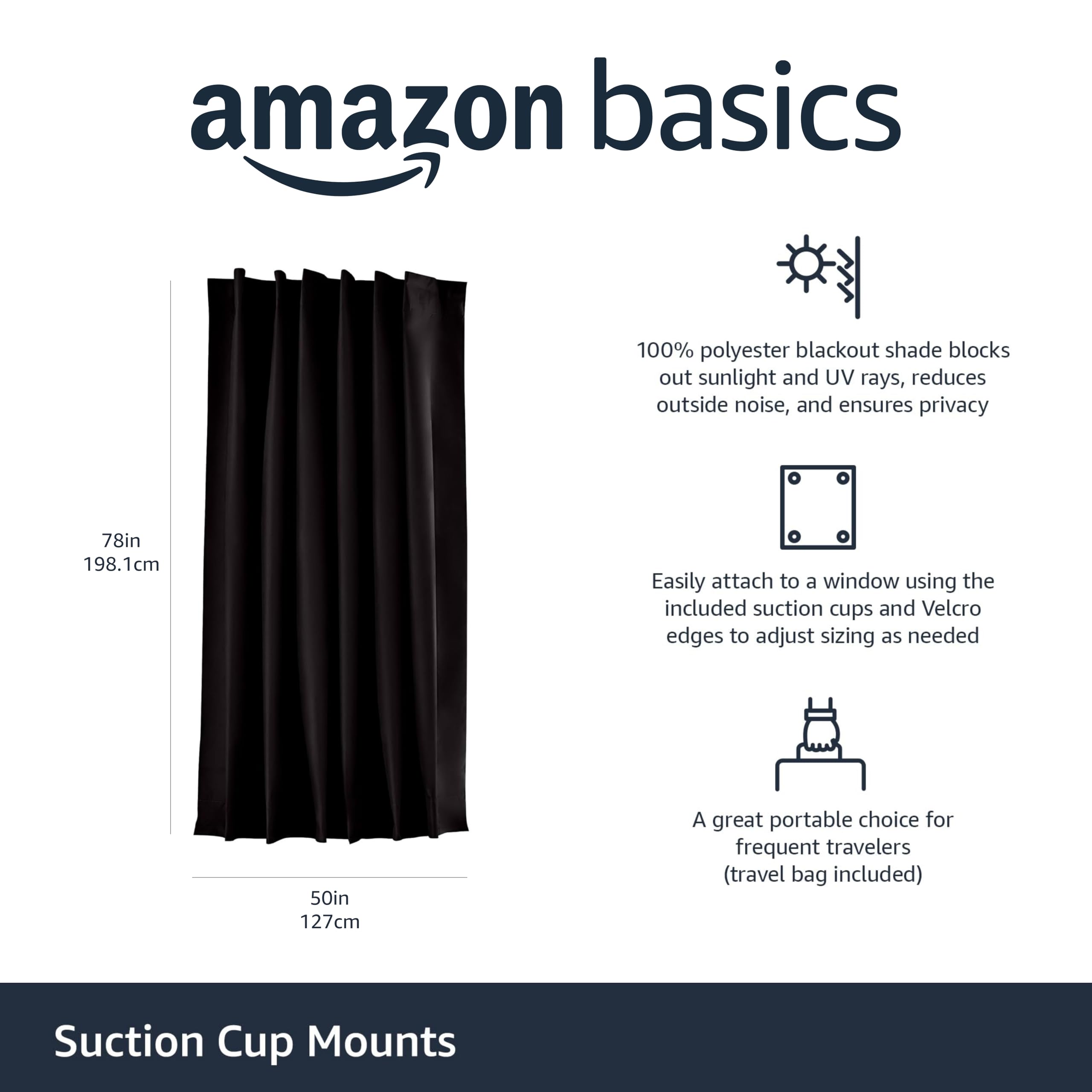 Amazon Basics fabric texture close-up highlighting weave for light blocking and insulation