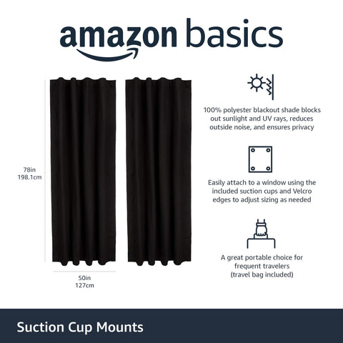 Amazon Basics close-up of blackout polyester texture highlighting light blocking and insulating benefit