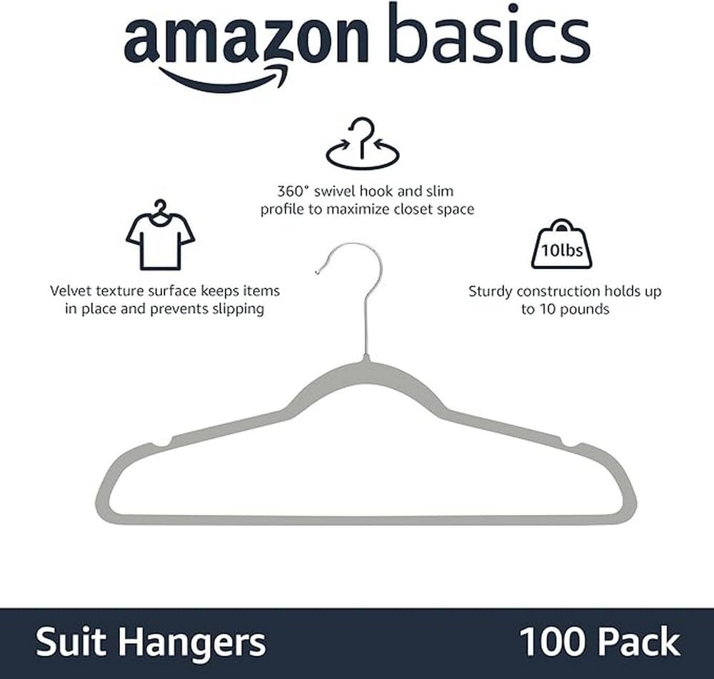 Amazon Basics close-up velvet texture preventing slips for delicate garments