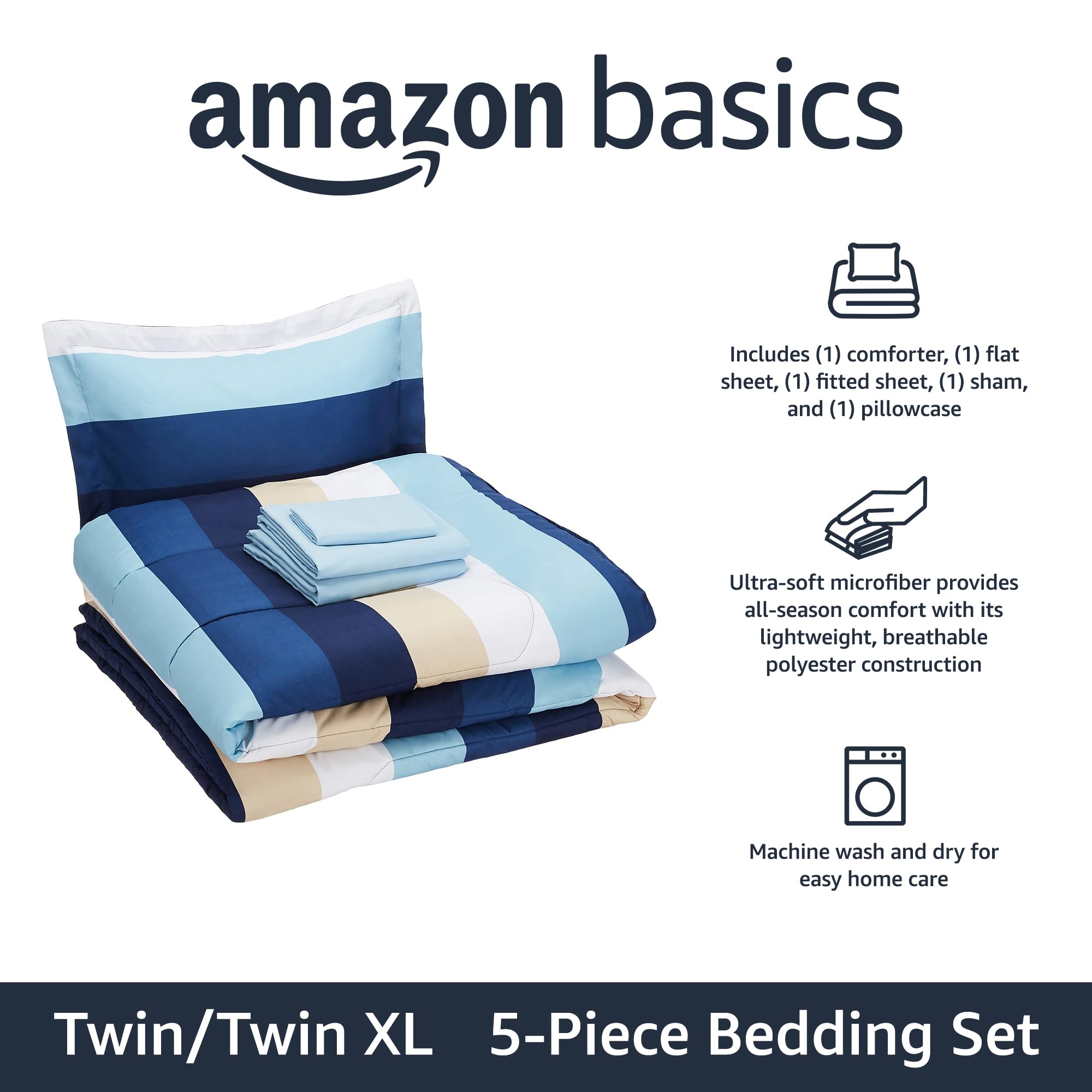 Amazon Basics comforter close-up revealing soft microfiber texture for comfort