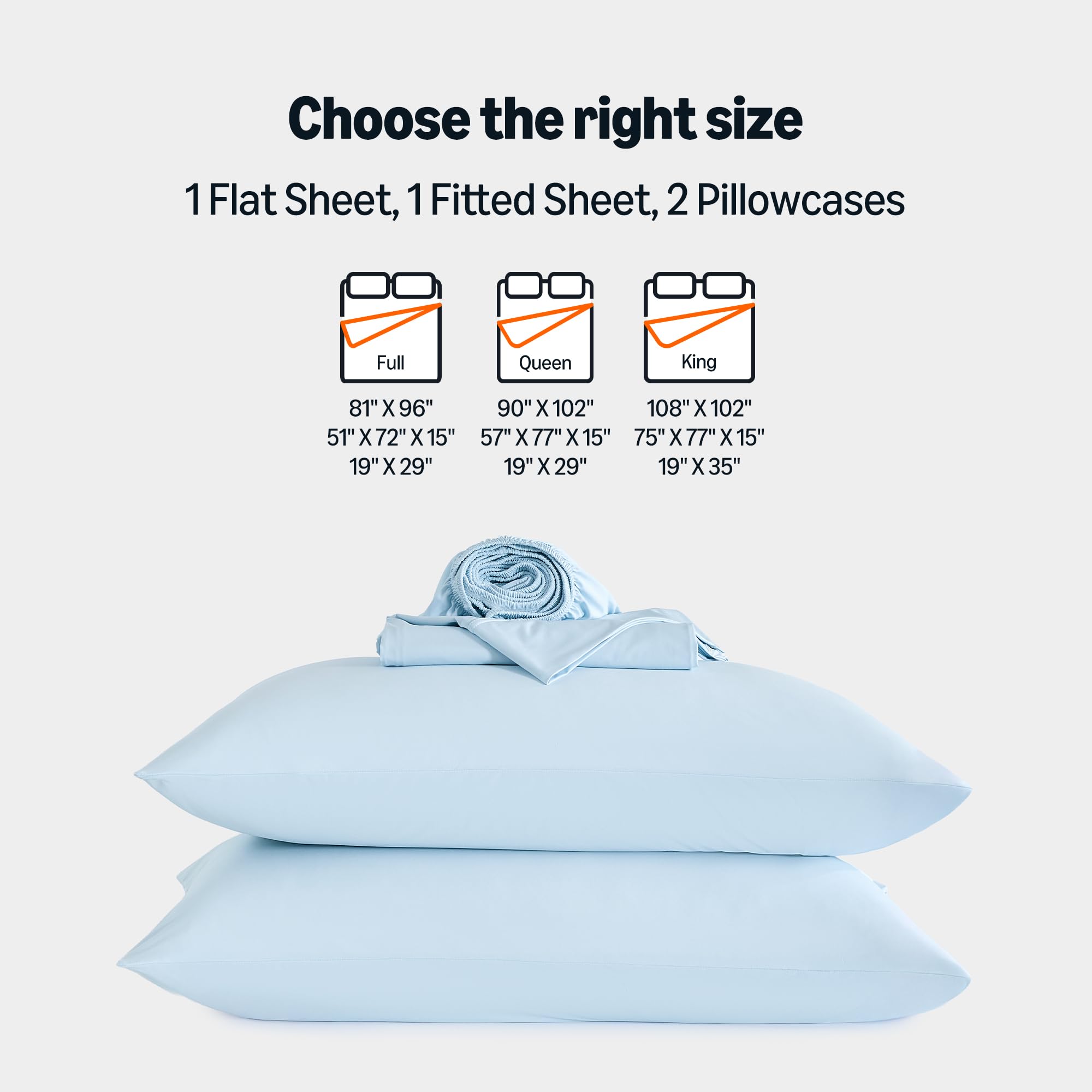 Amazon Basics pillowcases with envelope closure showing tidy, secure pillows