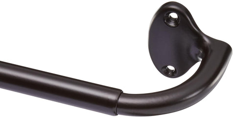 Amazon Basics curtain rod front view showing dark bronze finish and clean styling for cohesive décor