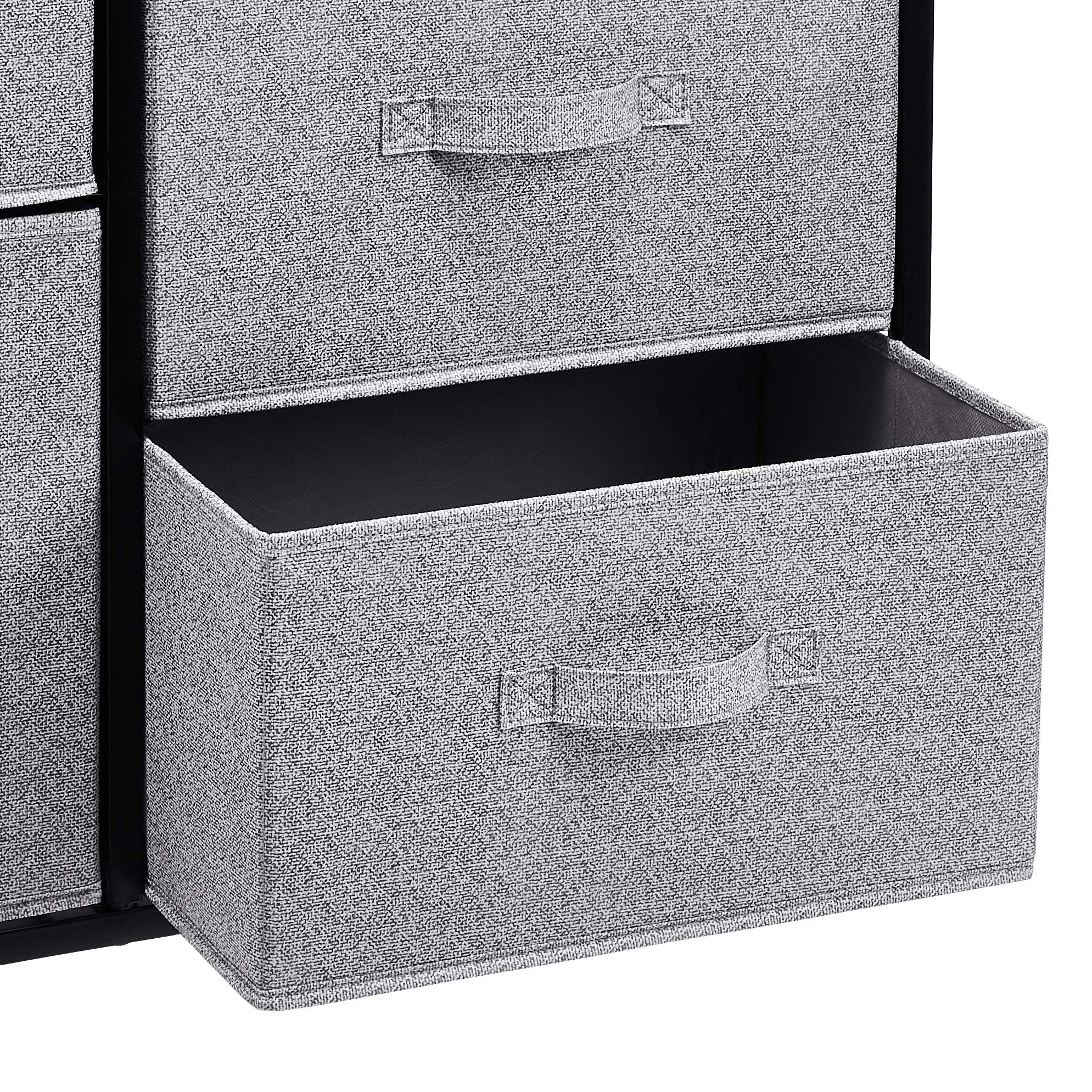 Amazon Basics close-up of drawer fabric texture showing durable weave and easy-care benefit