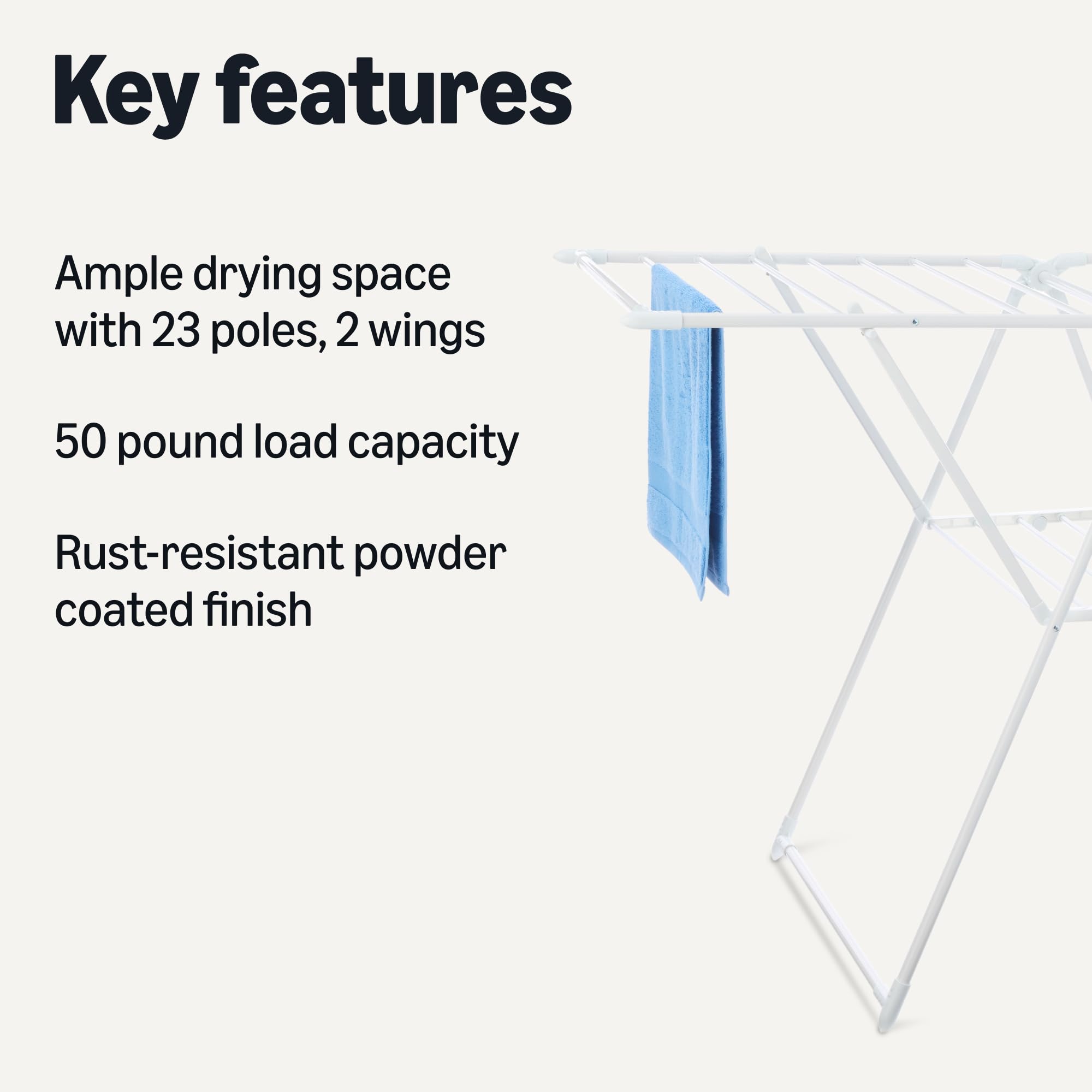 Amazon Basics wings extended display wide hanging area for more garments