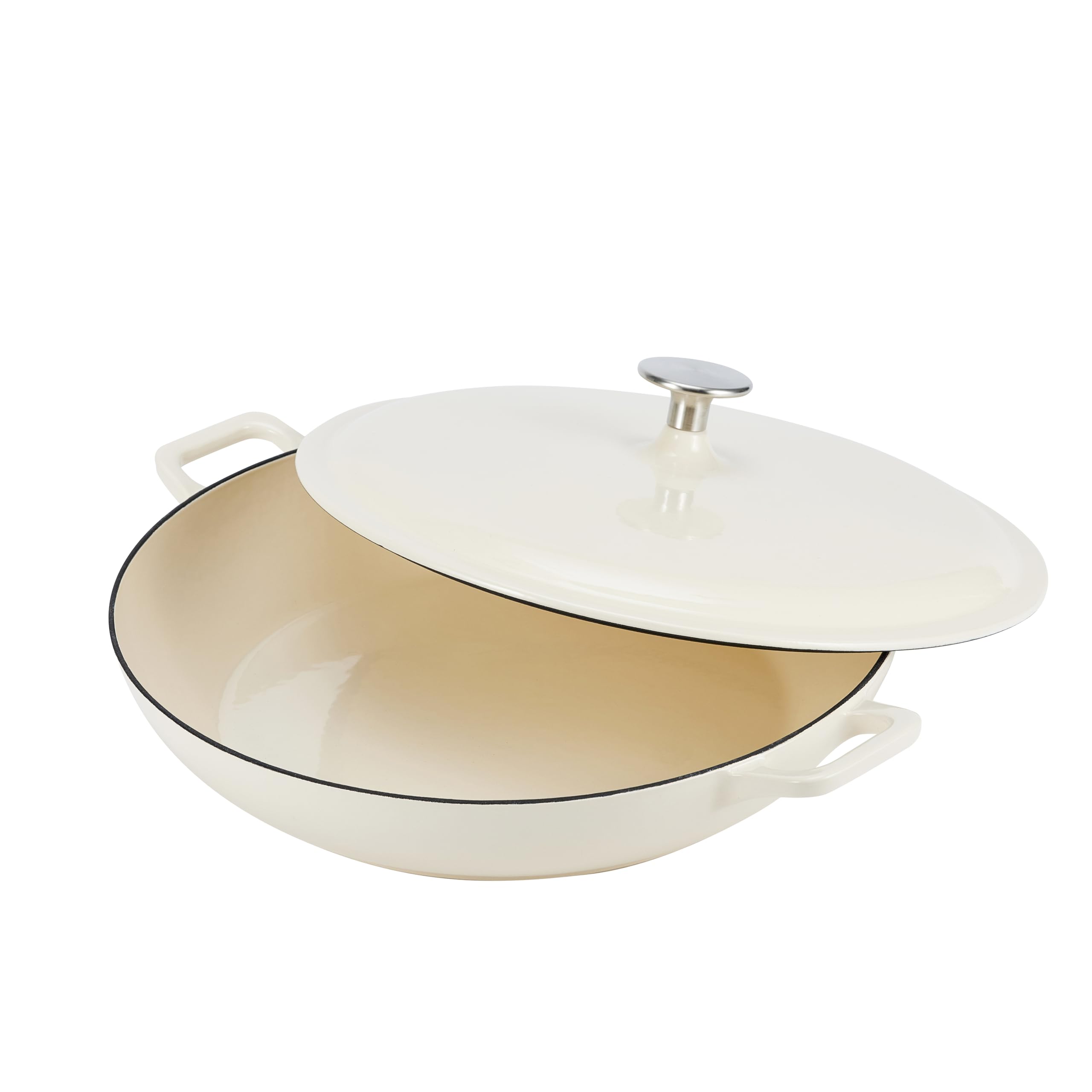 Amazon Basics enamel close-up showing smooth finish for easier cleaning