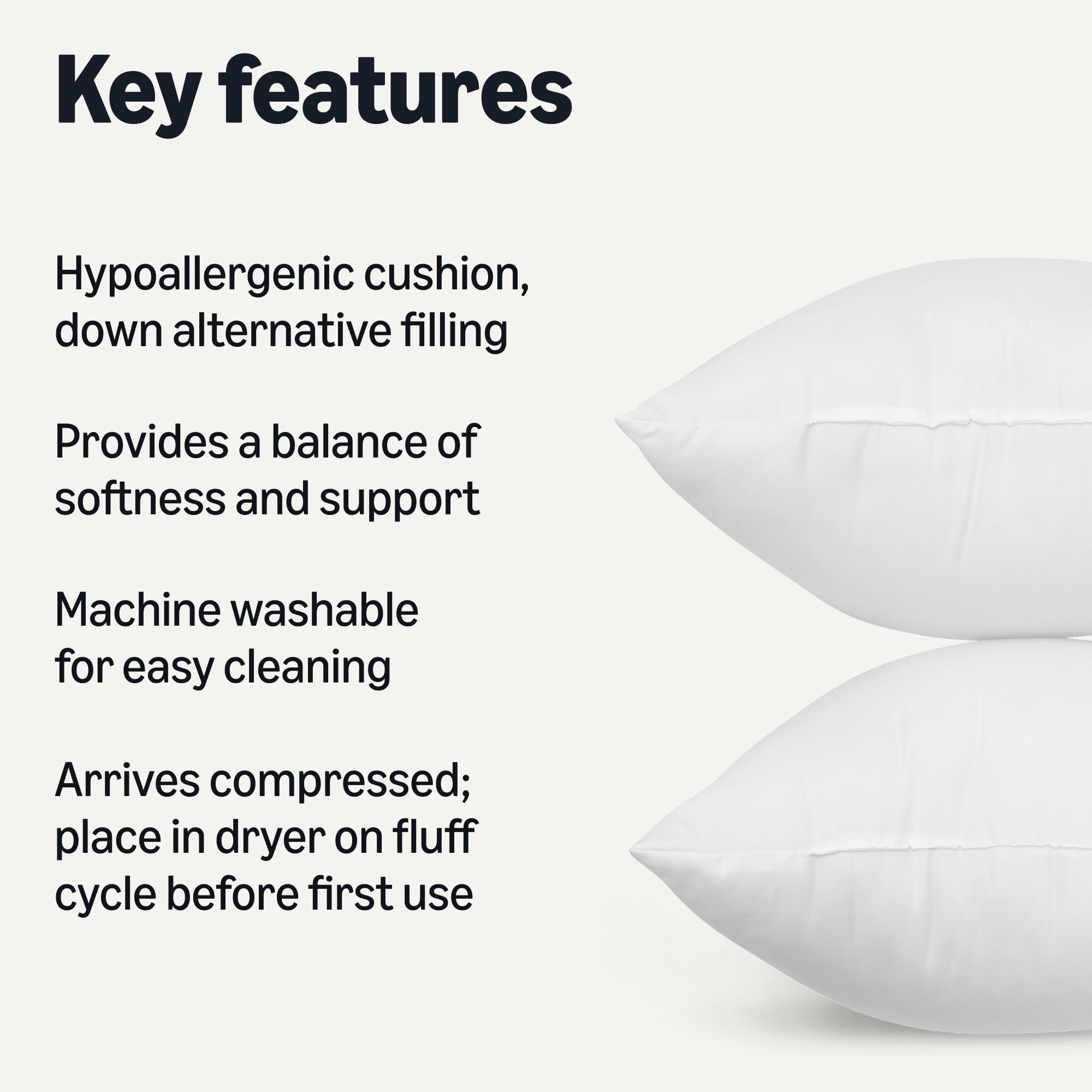 Amazon Basics close-up of recycled fiberfill texture showing plush resilience