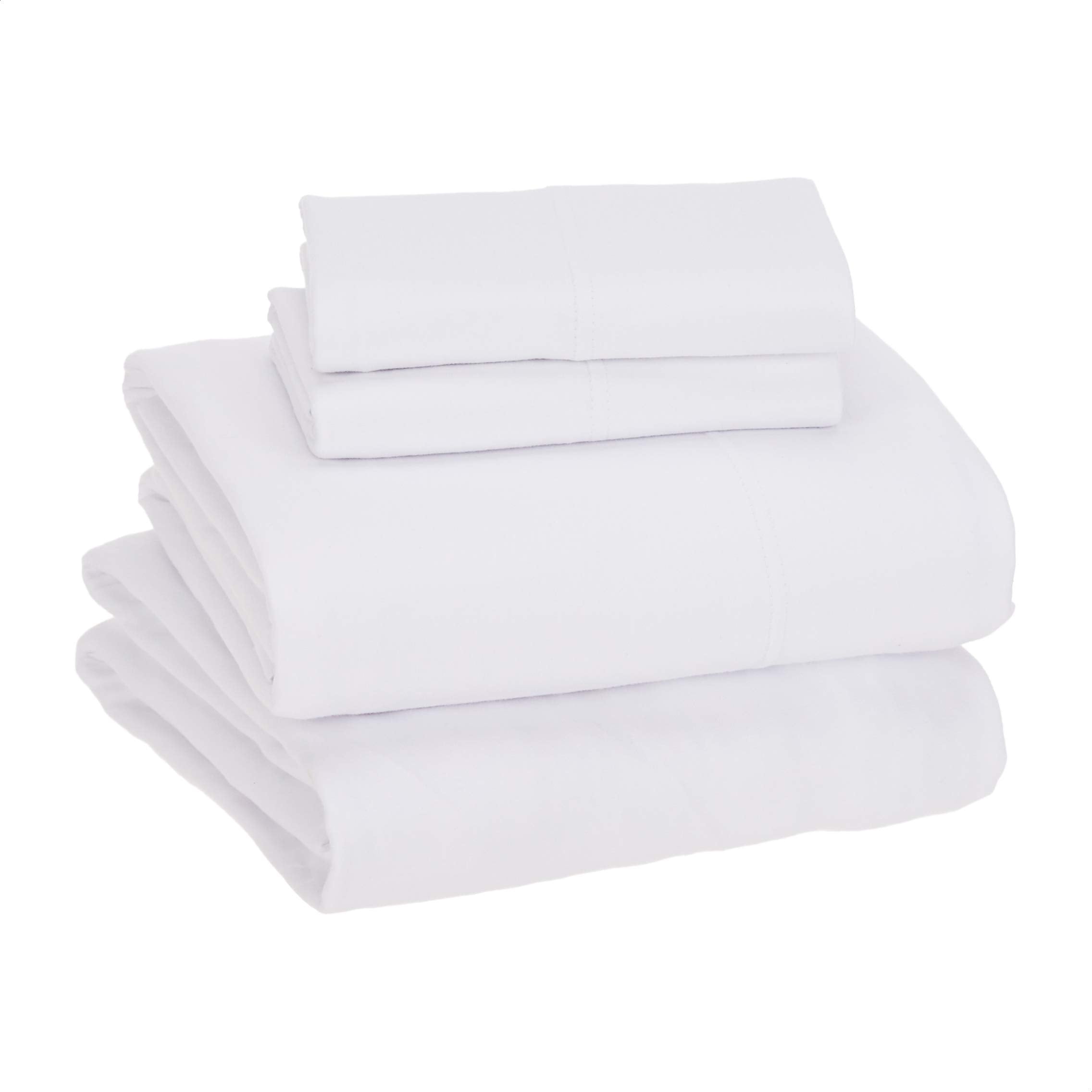 Amazon Basics fitted sheet corner elastic detail demonstrating secure fit up to 14 inches