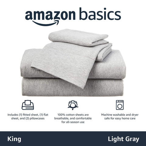 Amazon Basics fitted sheet corner elastic detail that secures mattress up to 14 inches