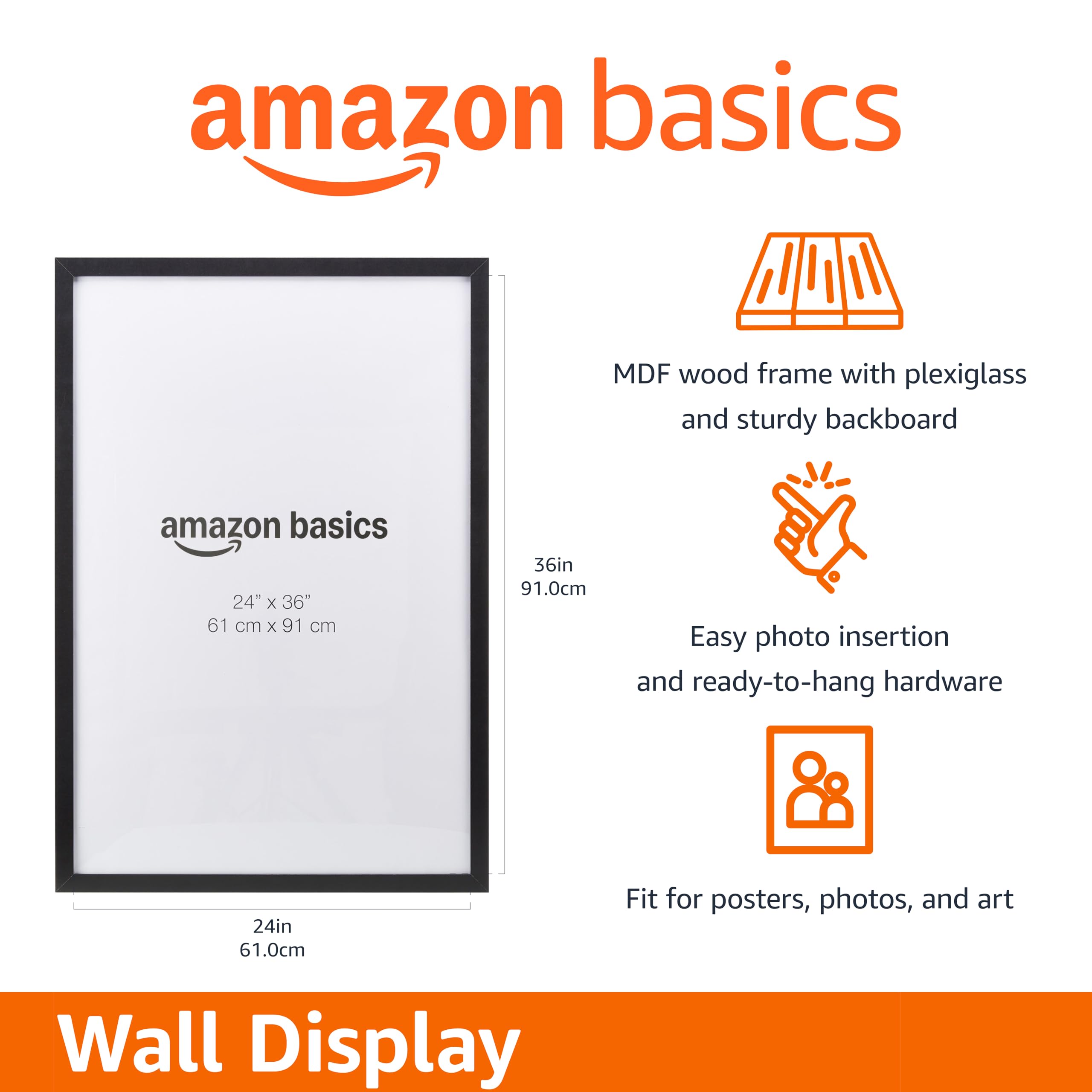 Amazon Basics close-up of corner joint showing smooth finish and polished plexiglass clarity