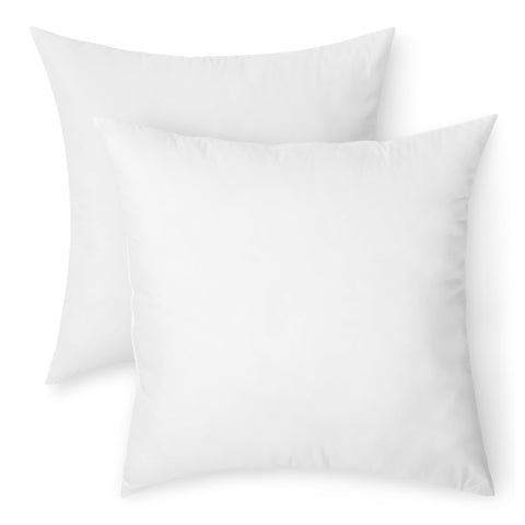 Amazon Basics front view of two 26-inch pillow inserts showing soft loft and value