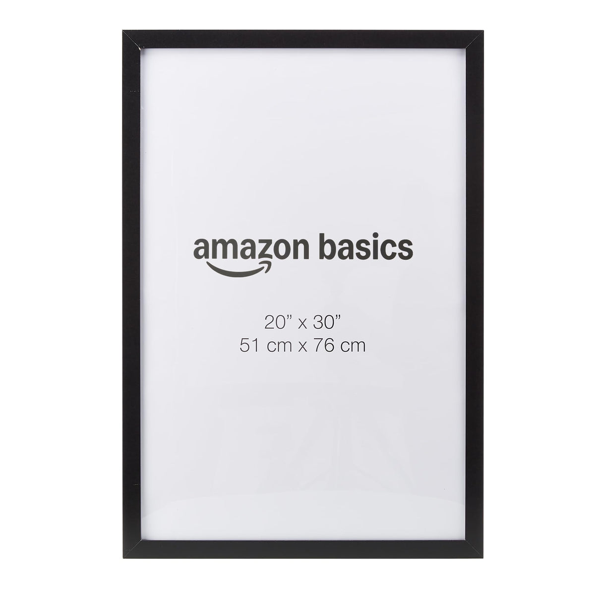 Amazon Basics front view of black wood frame showcasing clean display and modern look
