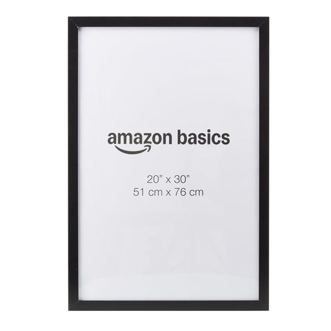 Amazon Basics front view of black wood frame showcasing clean display and modern look