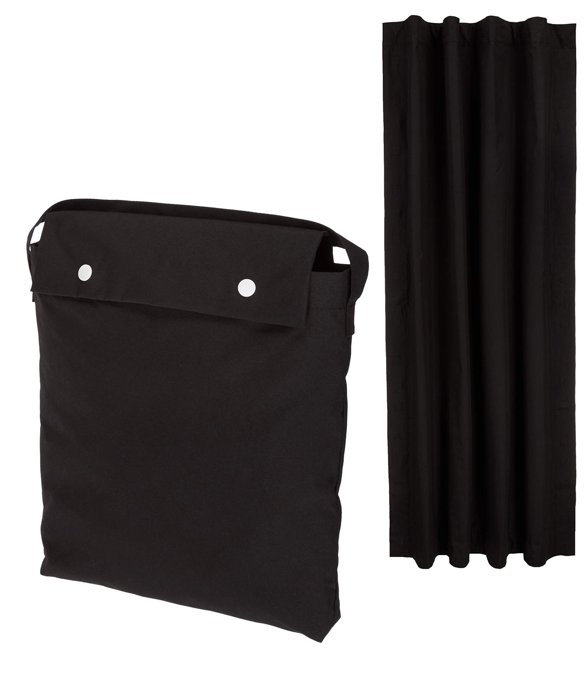 Amazon Basics front view of blackout curtain showing total coverage and privacy benefit