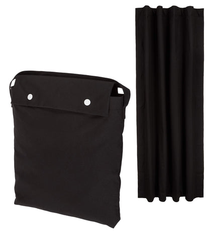 Amazon Basics front view of blackout curtain showing total coverage and privacy benefit