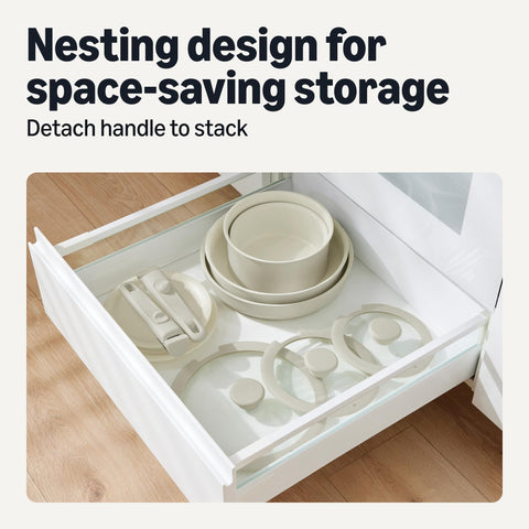 Amazon Basics glass and plastic lids arranged to show cooking visibility and storage convenience