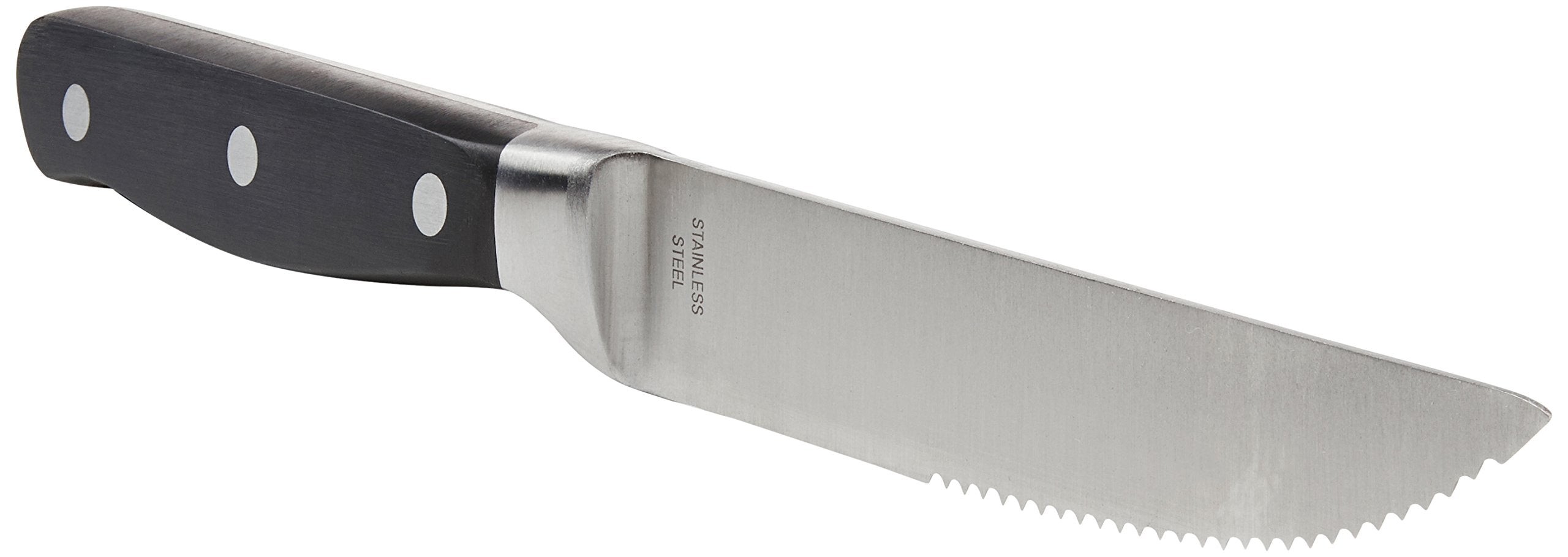 Amazon Basics handle detail with triple rivets demonstrating secure grip and lasting durability