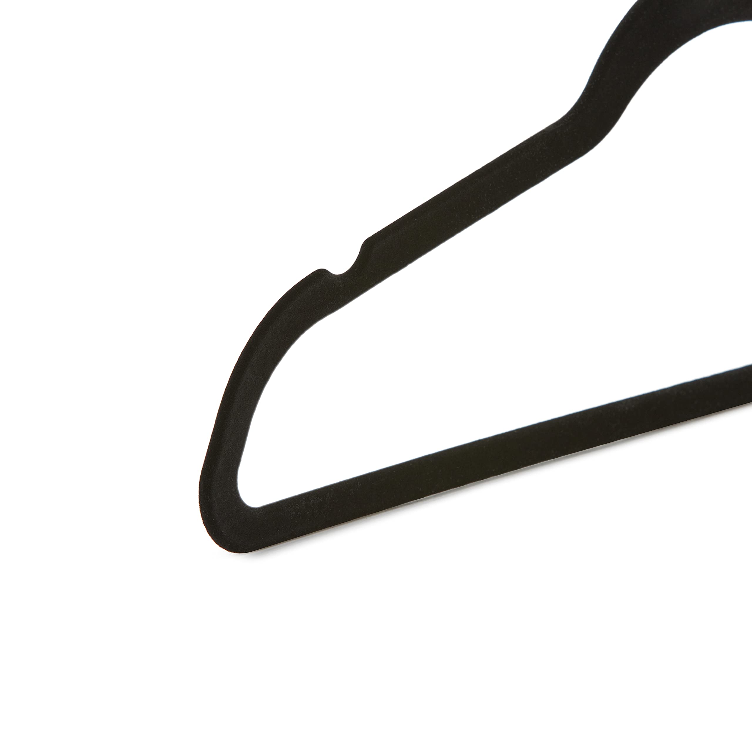 Amazon Basics hangers holding suits and shirts to maximize closet space