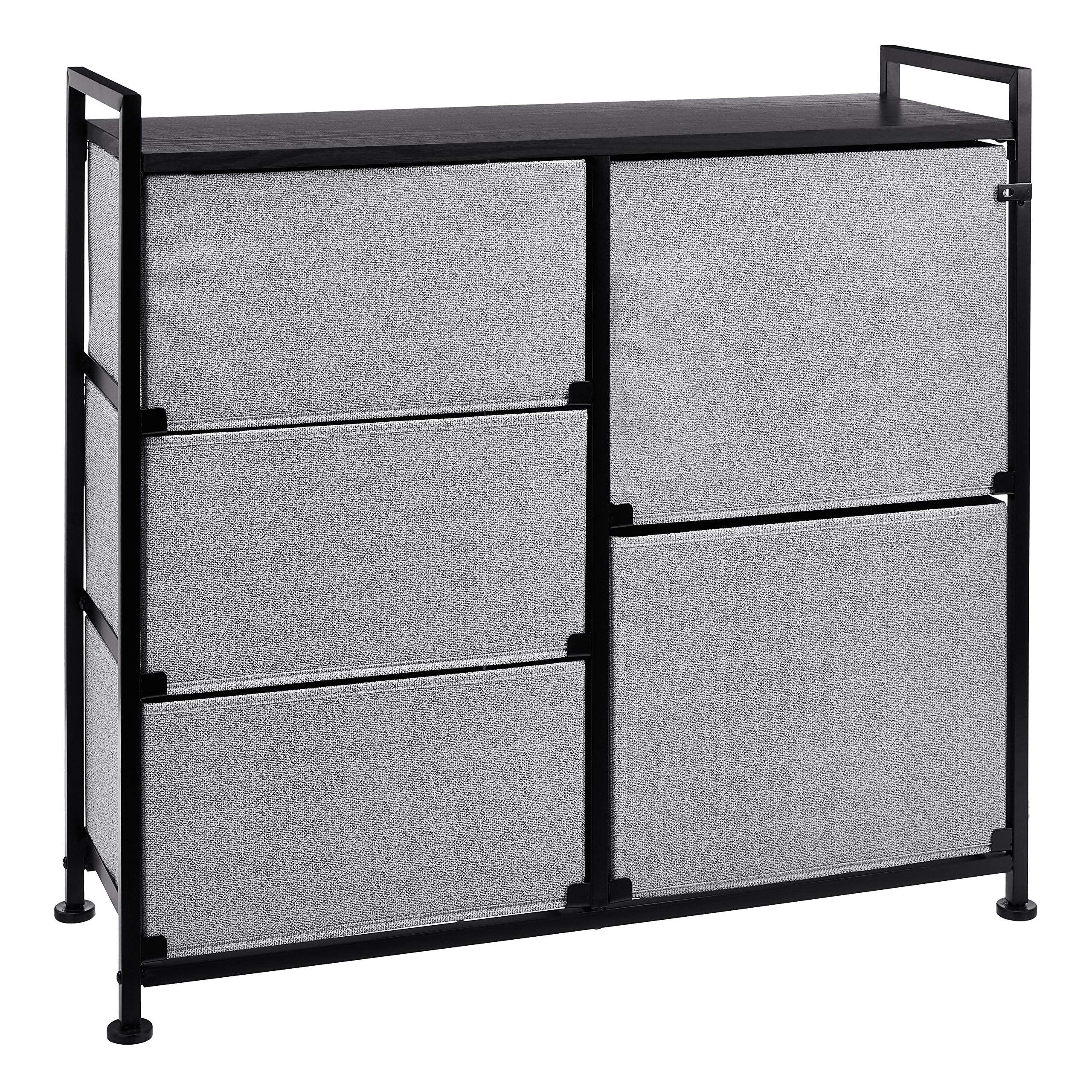 Amazon Basics organizer installed in closet showing space-saving fit and improved organization