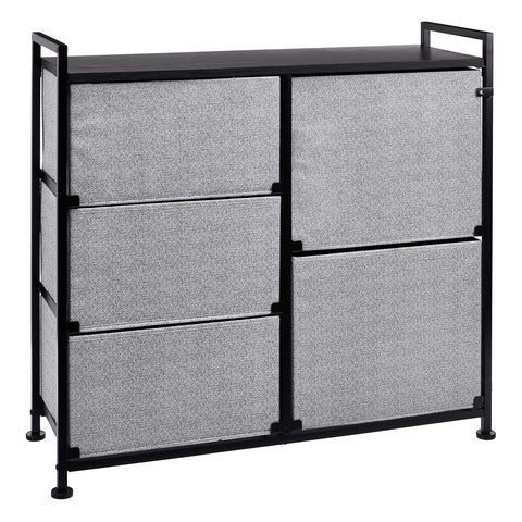 Amazon Basics organizer installed in closet showing space-saving fit and improved organization