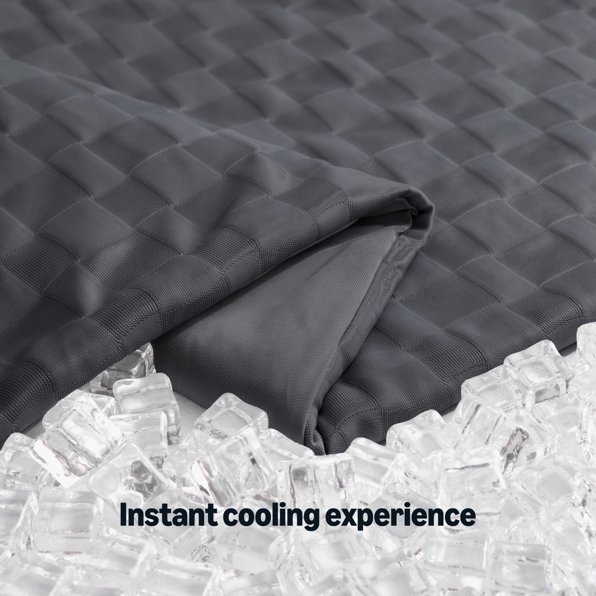 Amazon Basics comforter on an assembled bed illustrating cooling coverage for king size