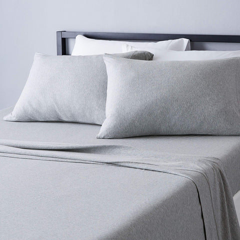 Amazon Basics king sheet set front packaging showing included pieces and benefits