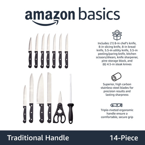 Amazon Basics blade close-up highlighting high-carbon stainless steel for long-lasting sharpness