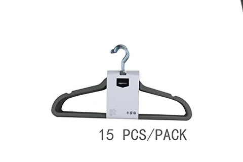 Amazon Basics hangers styled in a bedroom wardrobe for a tidy, uniform look